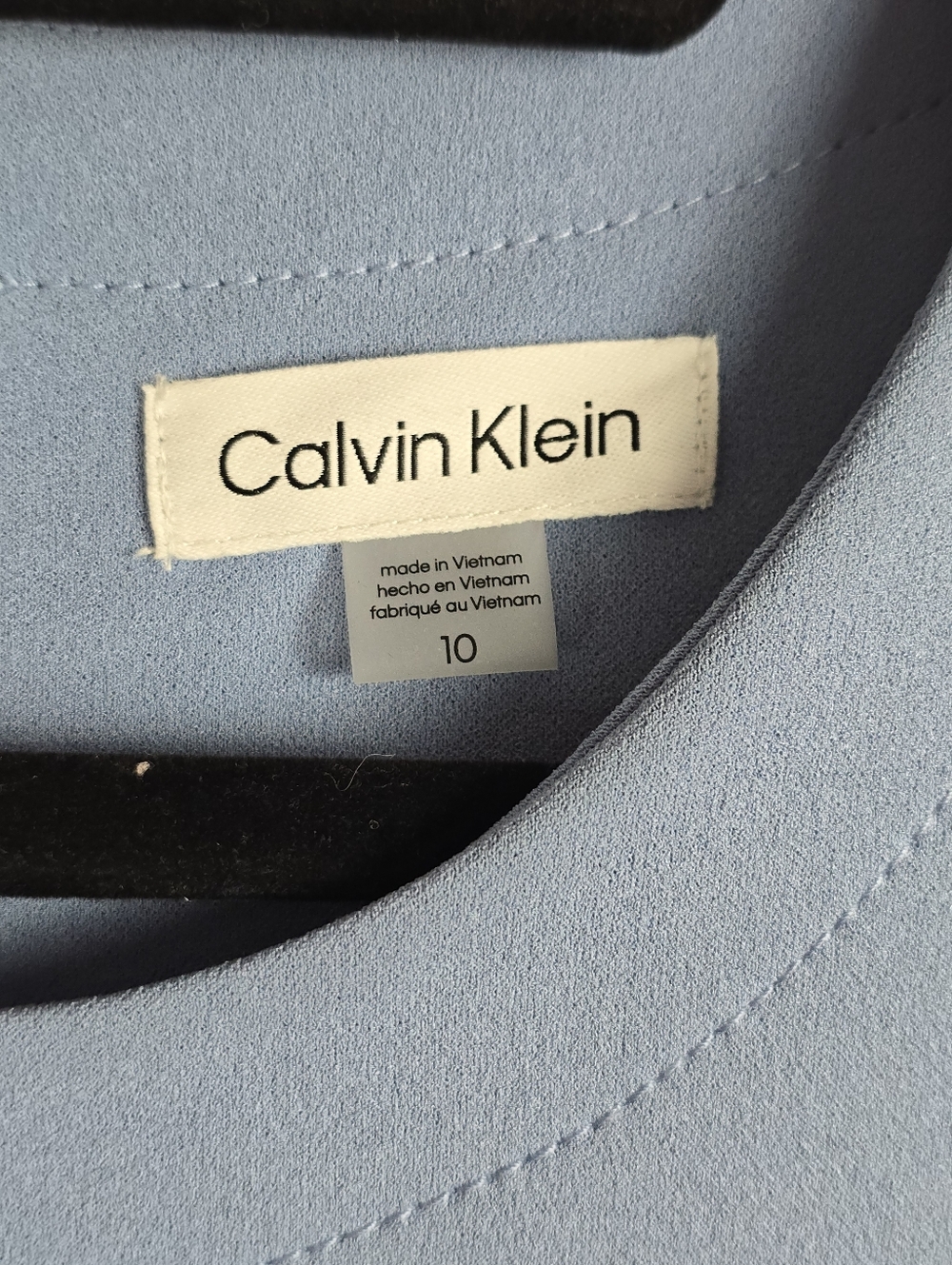 Calvin Klein Classic Blue Knit Sleeveless Fit and Flare Midi Dress - Picture 4 of 8